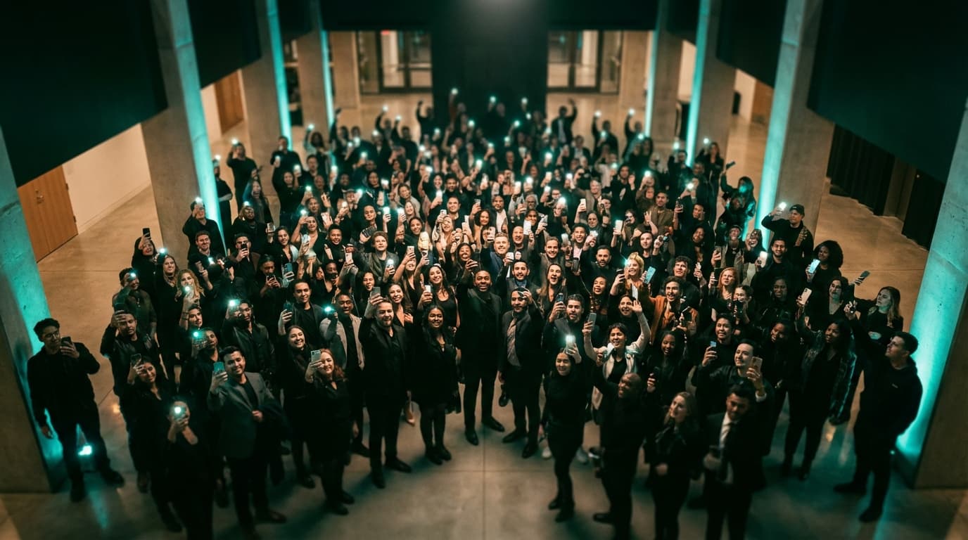 Audience engaging in real-time polling